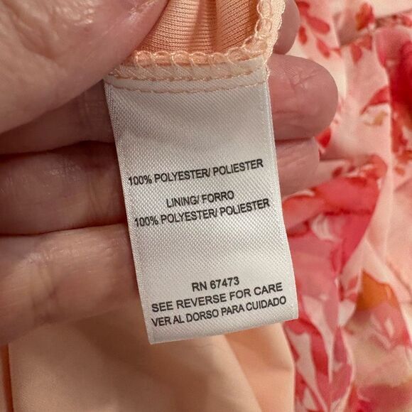 Bleecker 126 Pink Floral Long Sleeve V Neck Maxi Dress Sz 14 - Picture 10 of 12